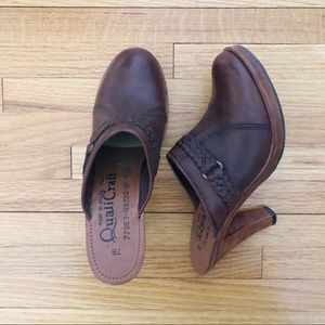 Vintage Leather and Wood Clogs